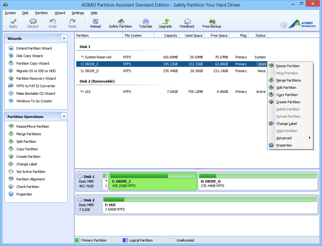 AOMEI Partition Assistant 9.6.1 Free Download