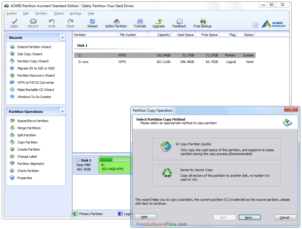 aomei partition assistant standard edition free