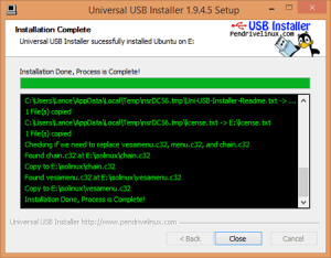 universal usb installer persistent file size