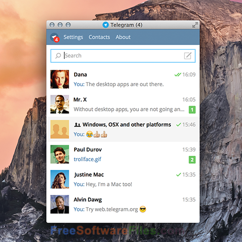 Telegram Desktop 1.1.9 Free Download for PC