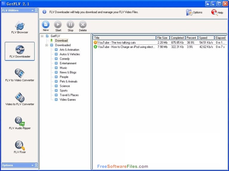 GetFLV Pro Downloader Free Download Standalone Setup