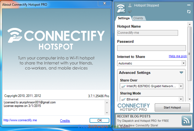 Connectify Hotspot Pro Free Download for Windows 7