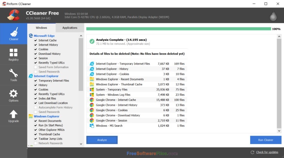 CCleaner 5.43.6522 Window 10