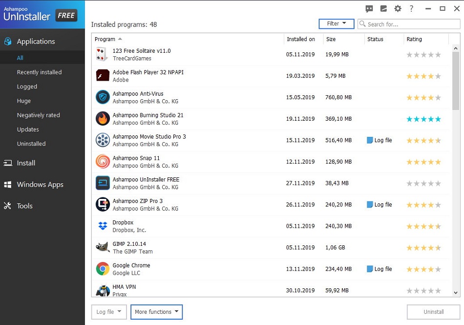 Ashampoo UnInstaller 15 free download