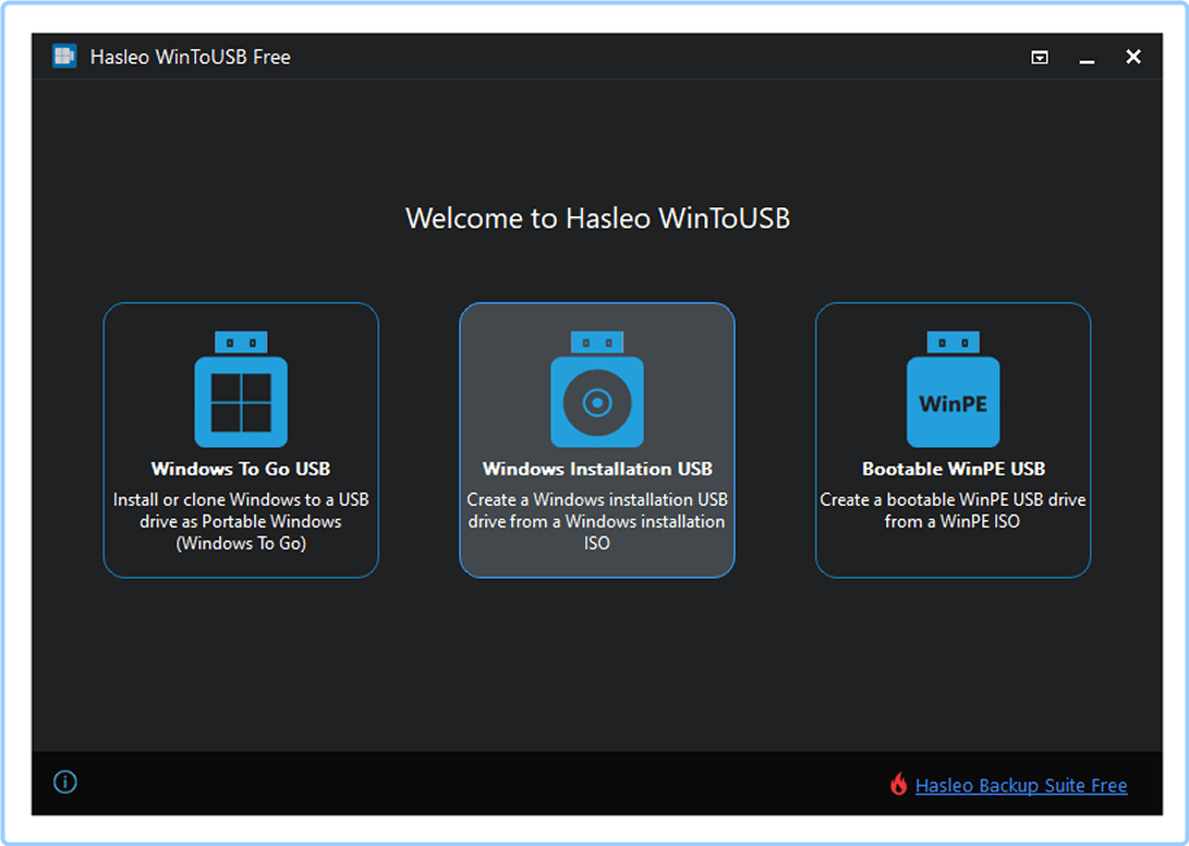 WinToUSB bootable USB creator